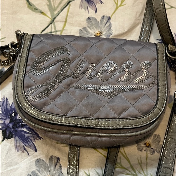 Guess Shimmering Silver Crossbody Bag - Picture 4 of 9
